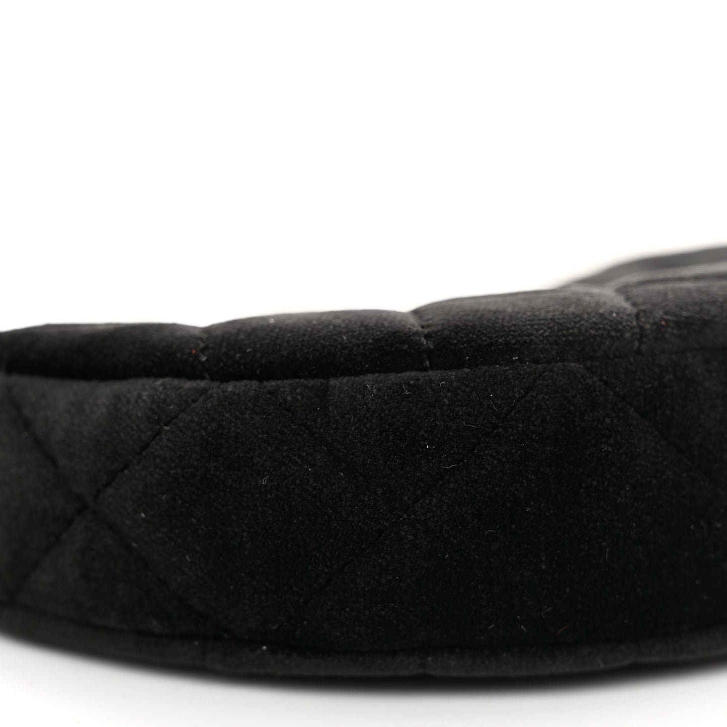 Velvet Crystal Quilted Chain Hobo Black