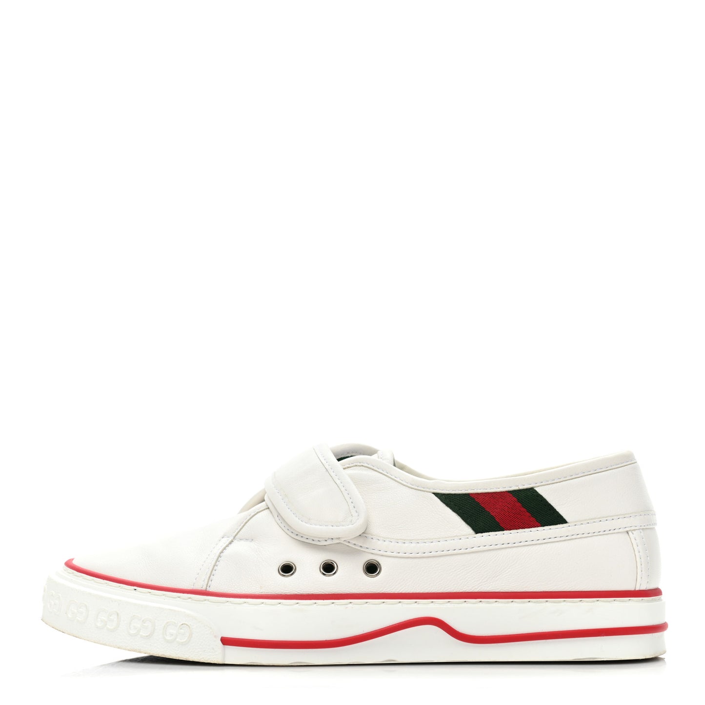 Glamour Glove Calfskin Web Womens 1977 Tennis Velcro Strap Sneakers 38 Great White