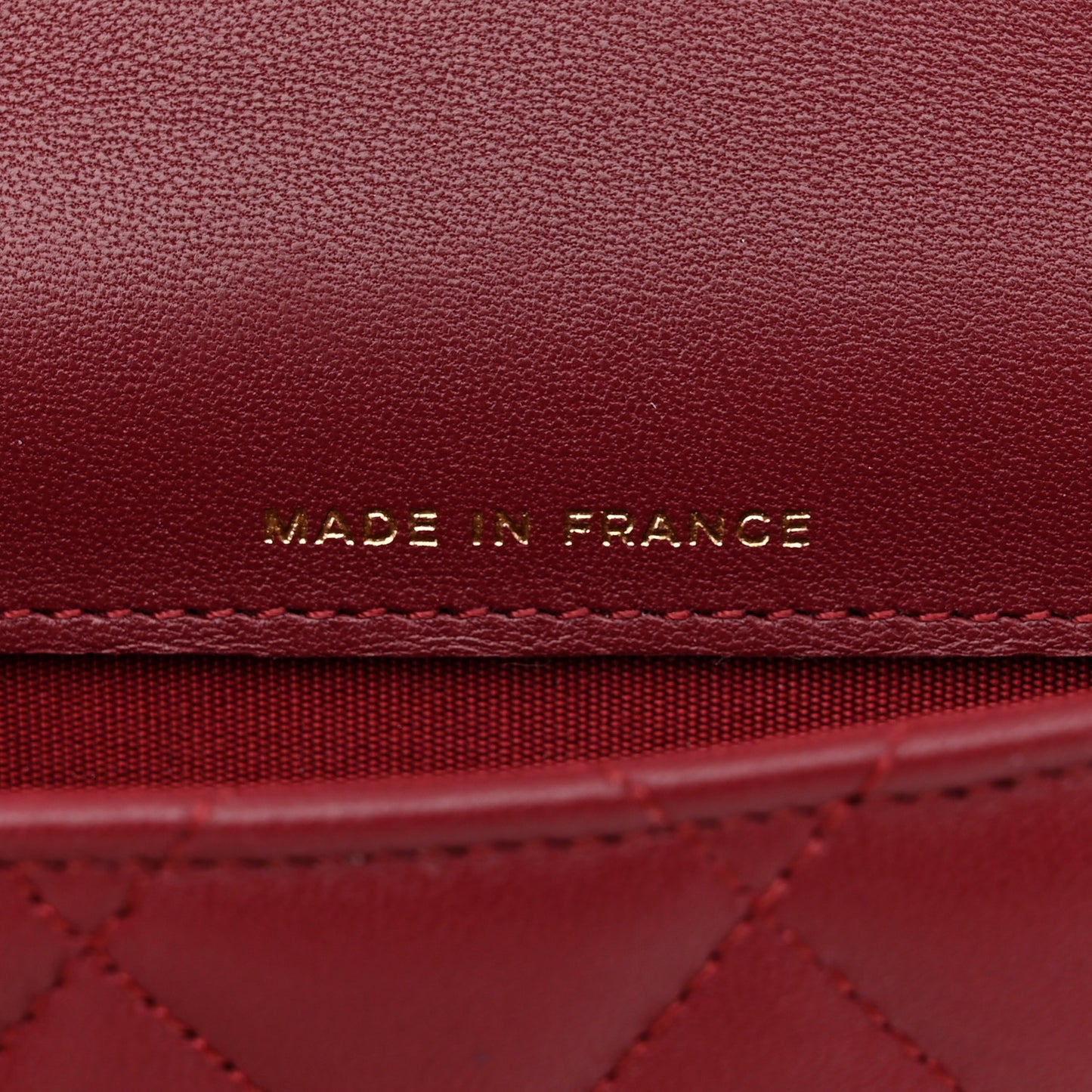 Lambskin Quilted Top Handle Flap Coin Purse With Chain Burgundy