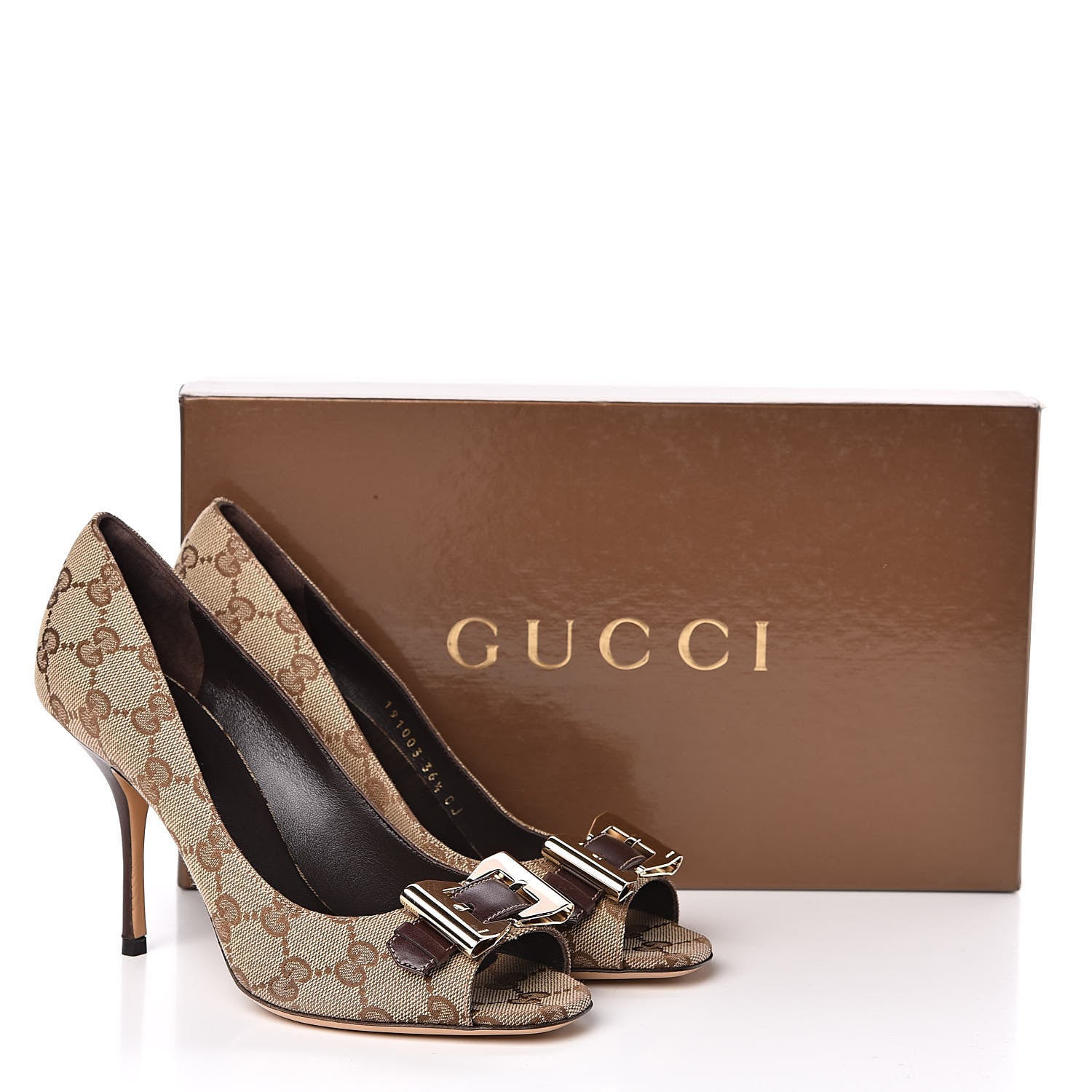 Gucci Monogram Bow Sandals 36.5 Brown 9 of 9