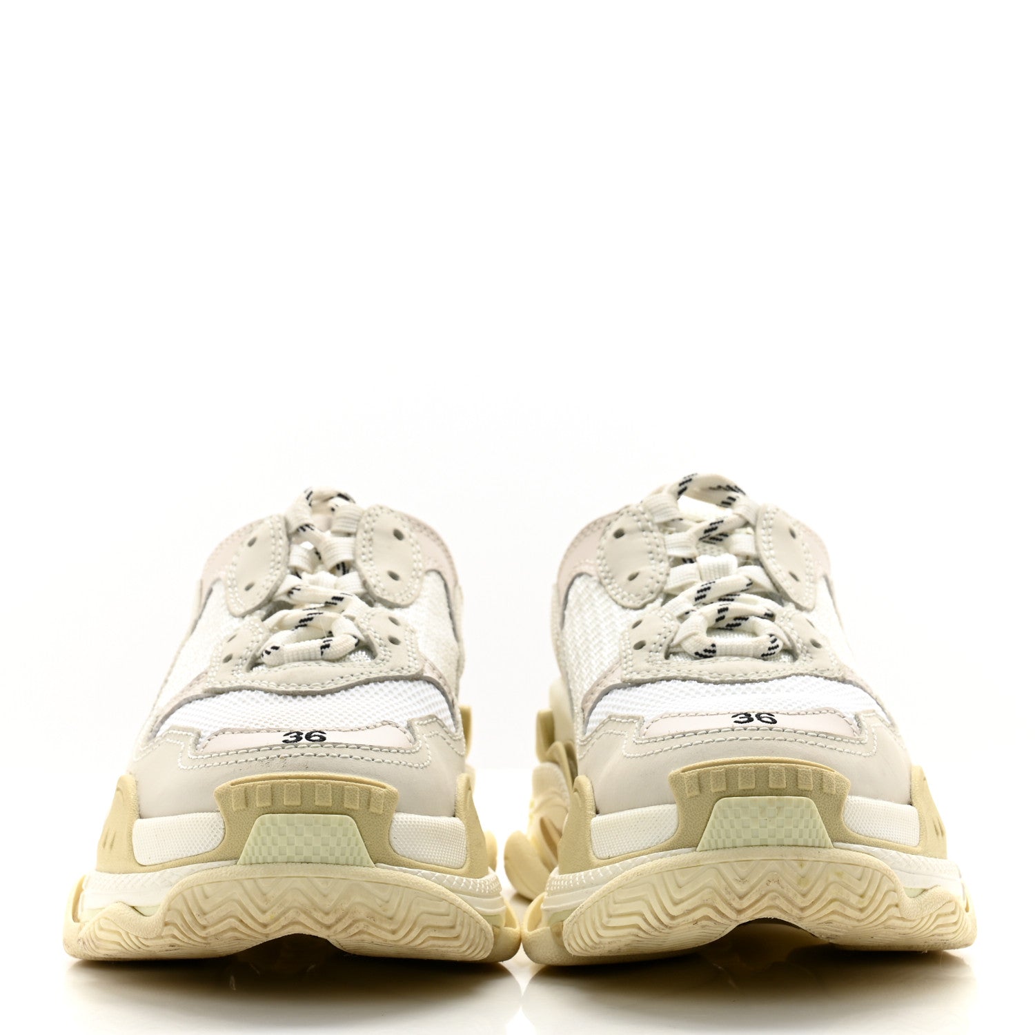 Balenciaga Fabric Mesh Womens Triple S Sneakers 36 White 2 of 12