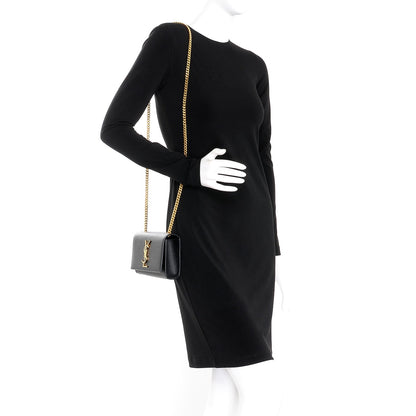 Saint Laurent Grain De Poudre Small Monogram Kate Satchel Black 2 of 7