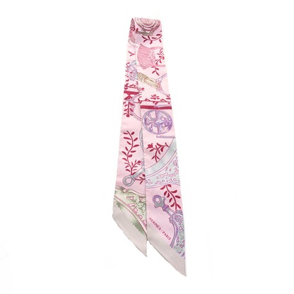 Hermes Silk Etriers Remix Twilly Rose Pale Bordeaux 2 of 4