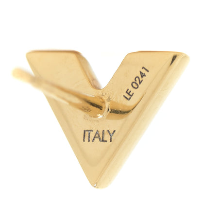 Louis Vuitton Brass Essential V Stud Earrings Gold 4 of 8