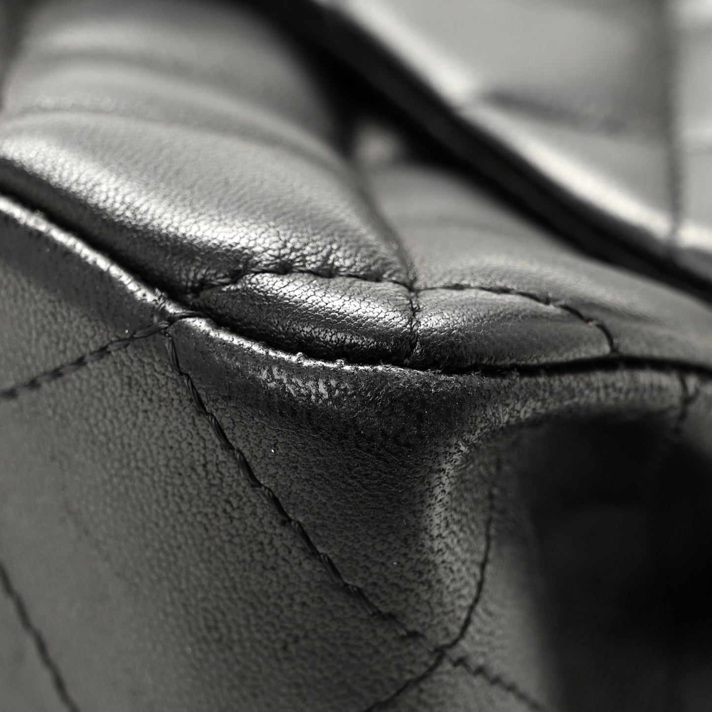 Lambskin Quilted Jumbo Single Flap Black