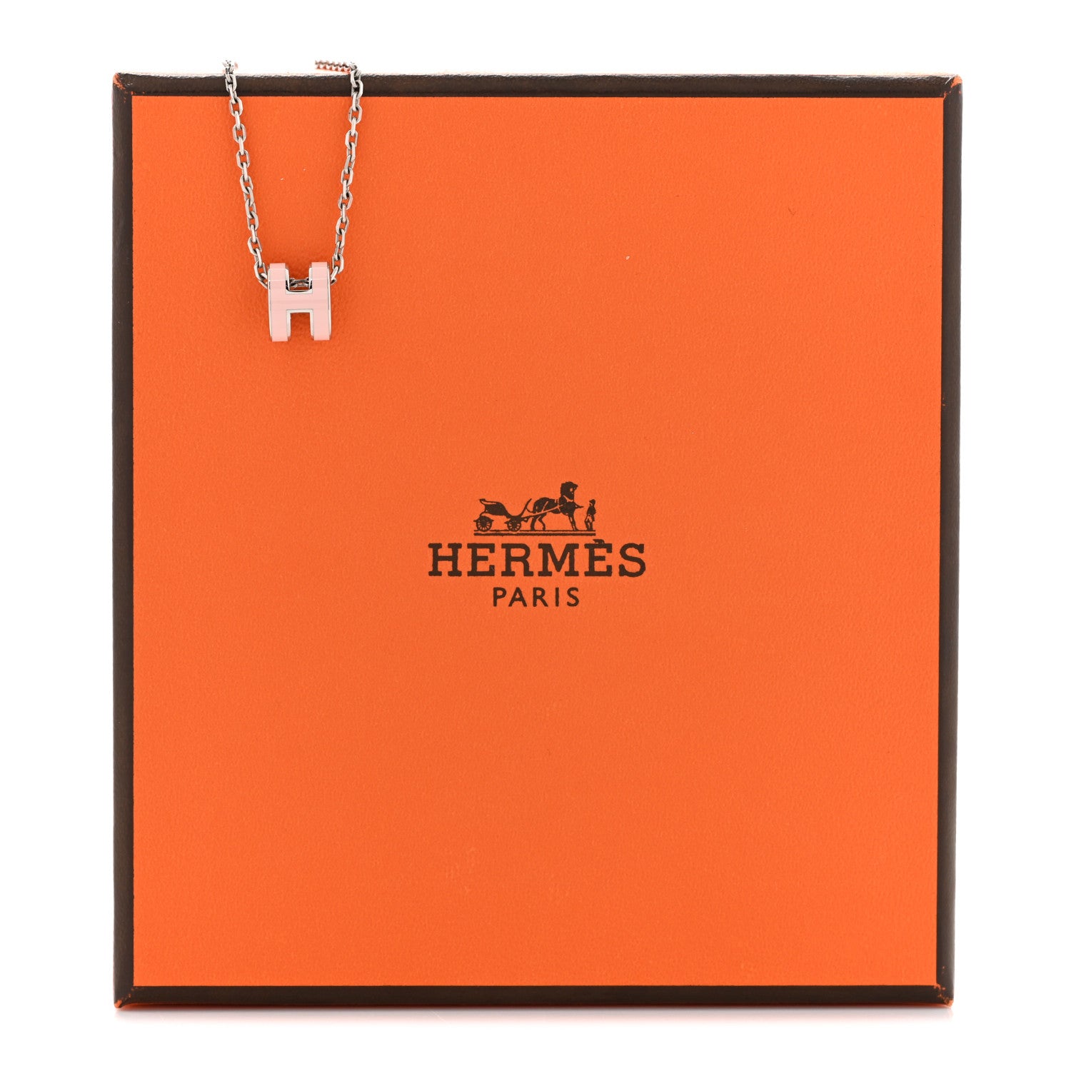Hermes Palladium Mini Pop H Pendant Necklace Rose Dragee 8 of 8