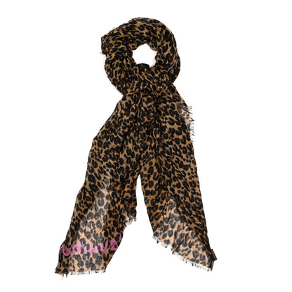 Louis Vuitton Cashmere Silk Leopard Etole Stole Marron 1 of 3