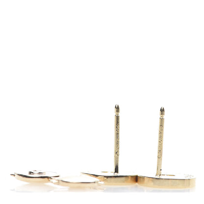 Tiffany 18K Yellow Gold Diamond 1837 Circle Earrings 3 of 4