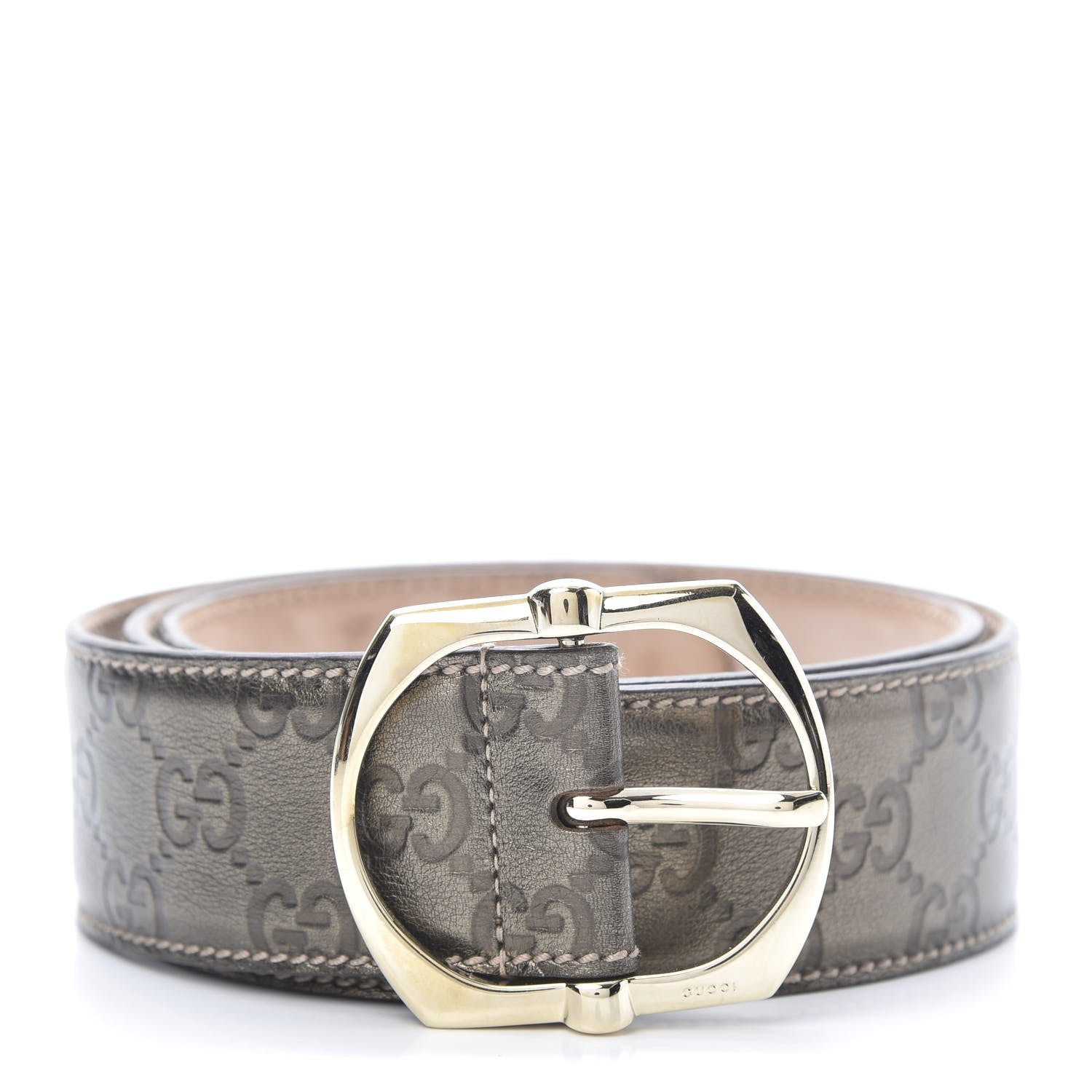 Gucci Metallic Guccissima Signature Belt 90 36 Dark Brown 1 of 6