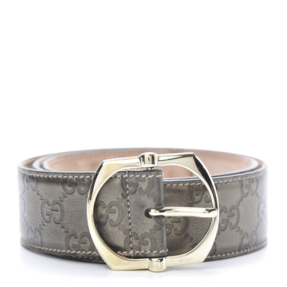 Gucci Metallic Guccissima Signature Belt 90 36 Dark Brown 1 of 6