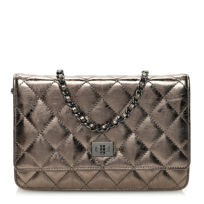 Chanel Metallic Aged Calfskin Quilted Reissue Wallet On Chain WOC Gold 1 of 11