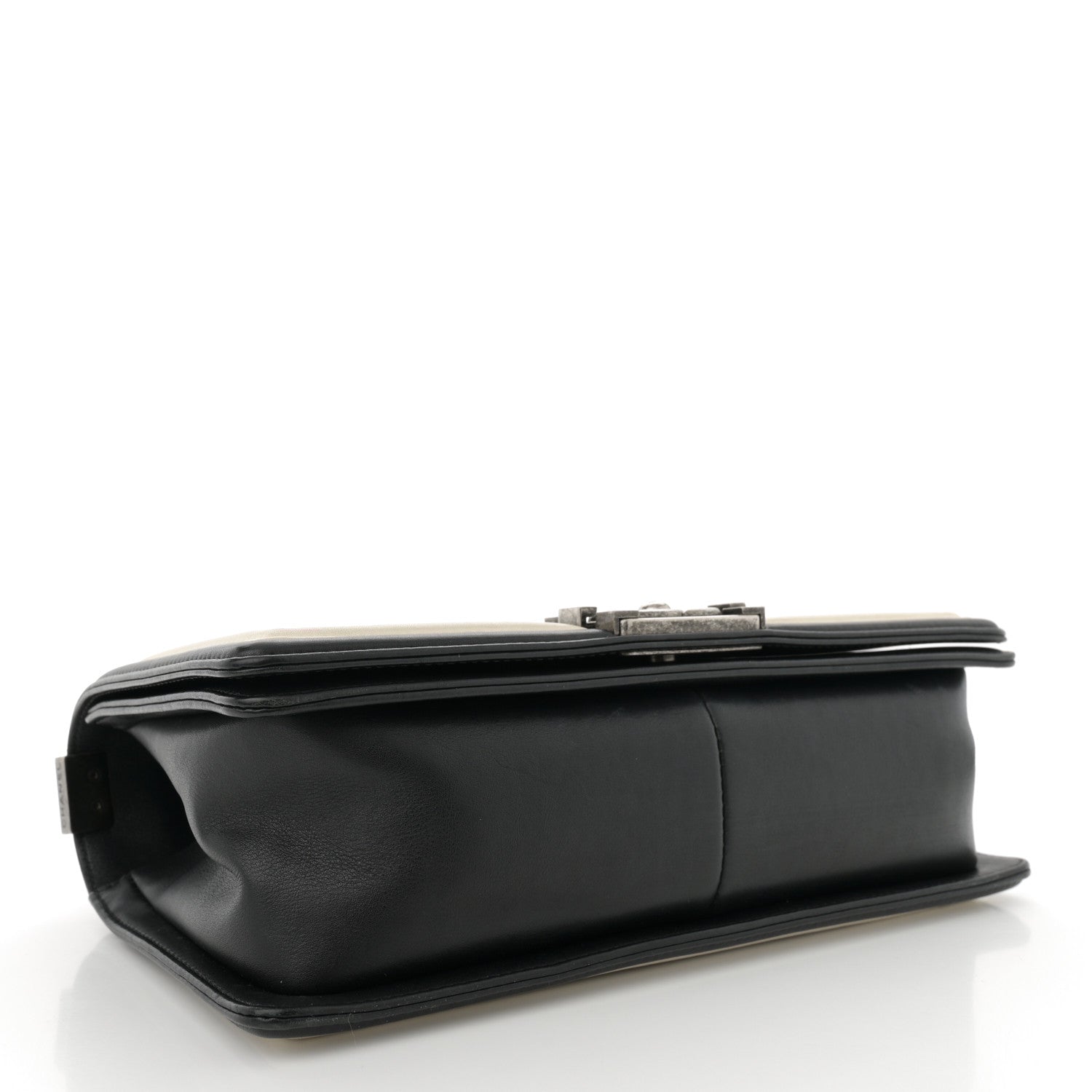 Chanel Calfskin Pleated Medium Boy In Rome Flap Black White 4 of 12