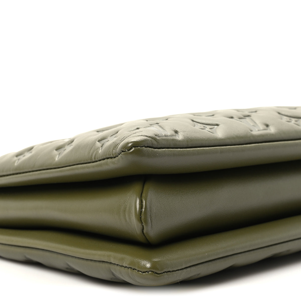 Louis Vuitton Lambskin Embossed Monogram Coussin MM Khaki 9 of 10