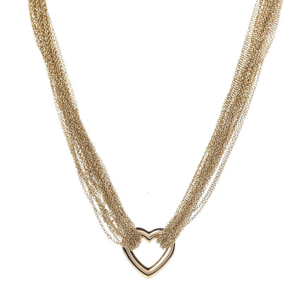 Tiffany 18K Yellow Gold Heart Mesh Toggle Necklace 1 of 6