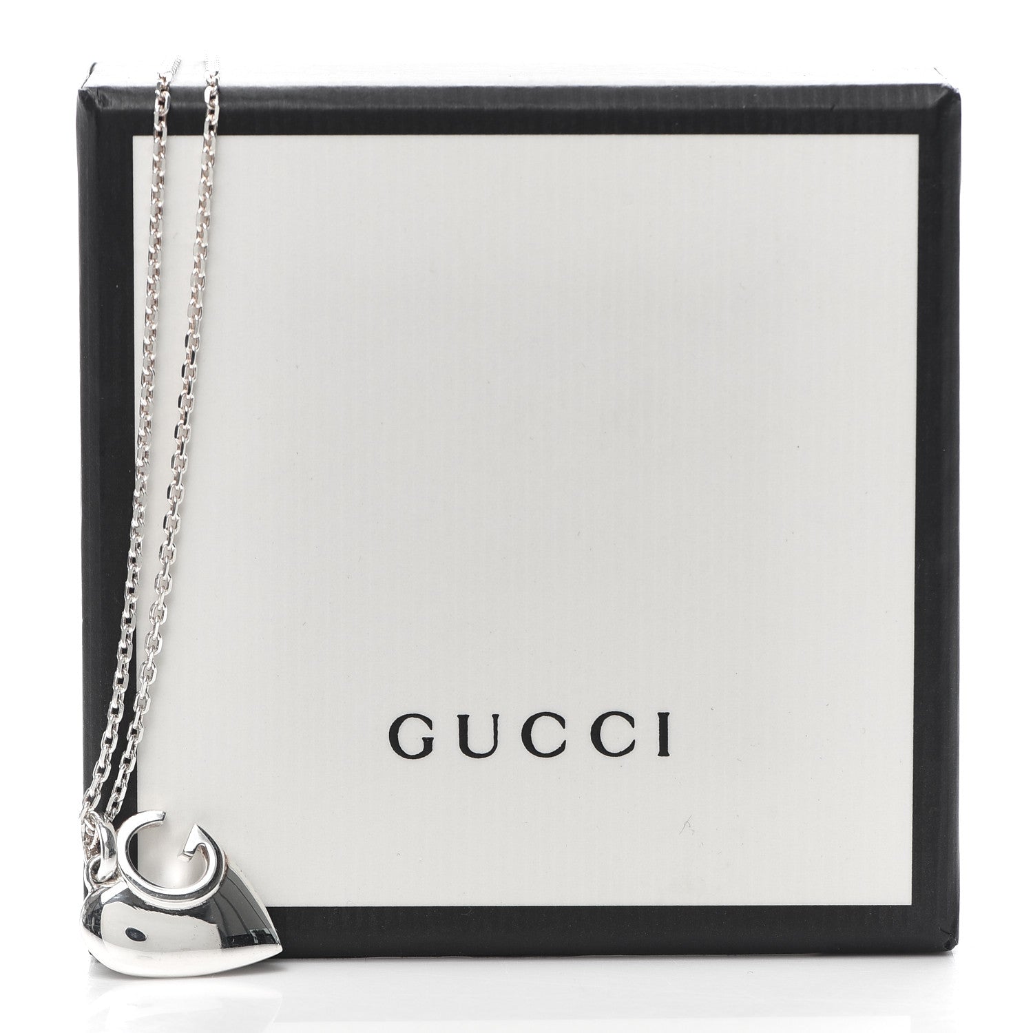 Gucci Sterling Silver Charlotte Cutout G Heart Pendant Necklace 6 of 6