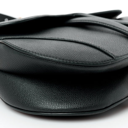 Christian Dior Grained Calfskin Saddle Bag With Strap Black 9 of 16