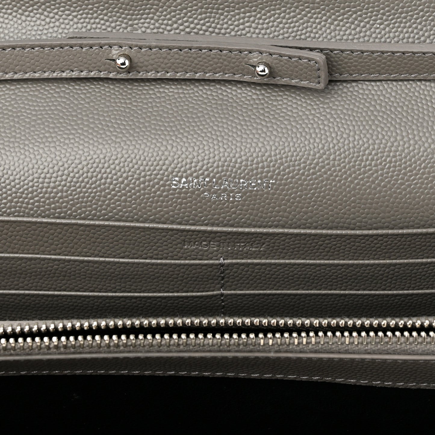 Grain De Poudre Matelasse Chevron Monogram Chain Wallet Asphalt