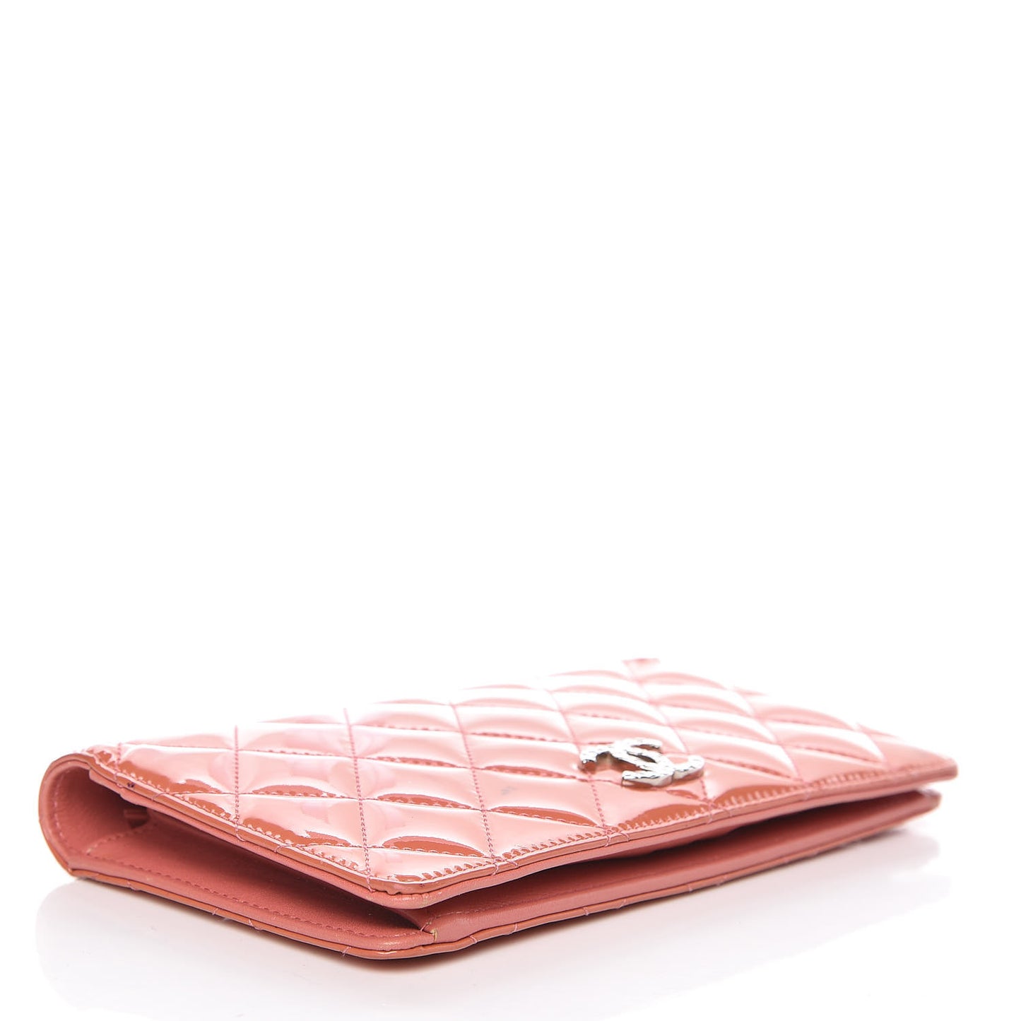 Patent Quilted Brilliant Yen Wallet Pink