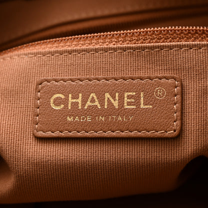 Chanel Lambskin Quilted Large Shopping Tote Dark Beige 6 of 11