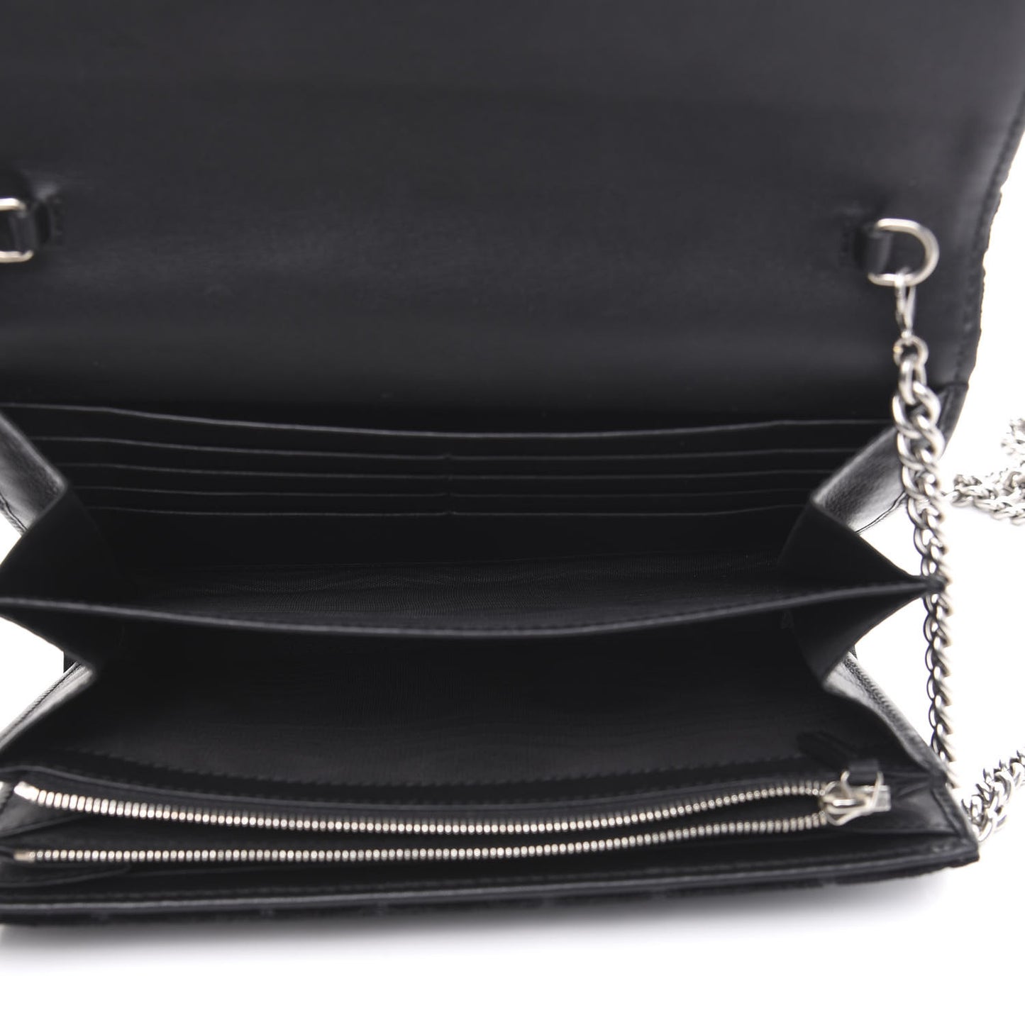 Velvet GG Monogram Mini Dionysus Chain Wallet Black
