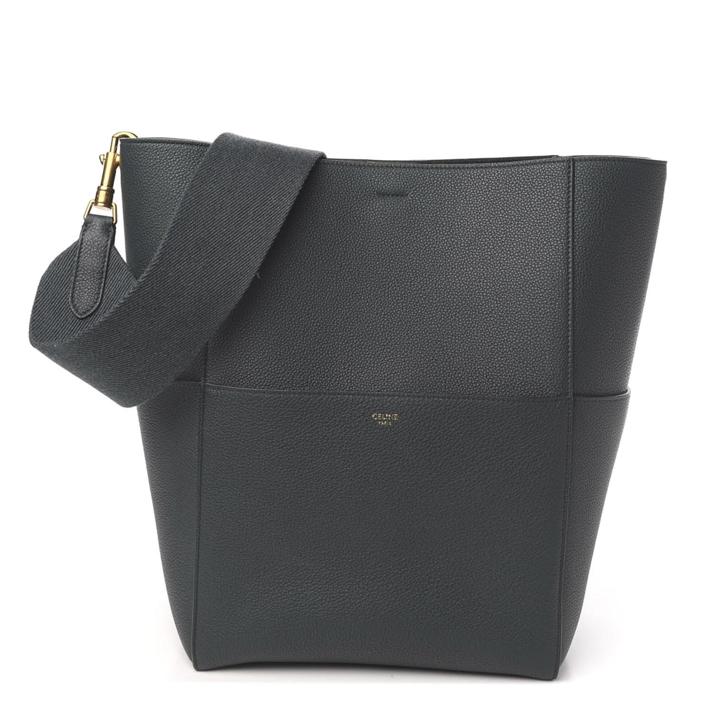 Soft Grained Calfskin Sangle Bucket Bag Amazone