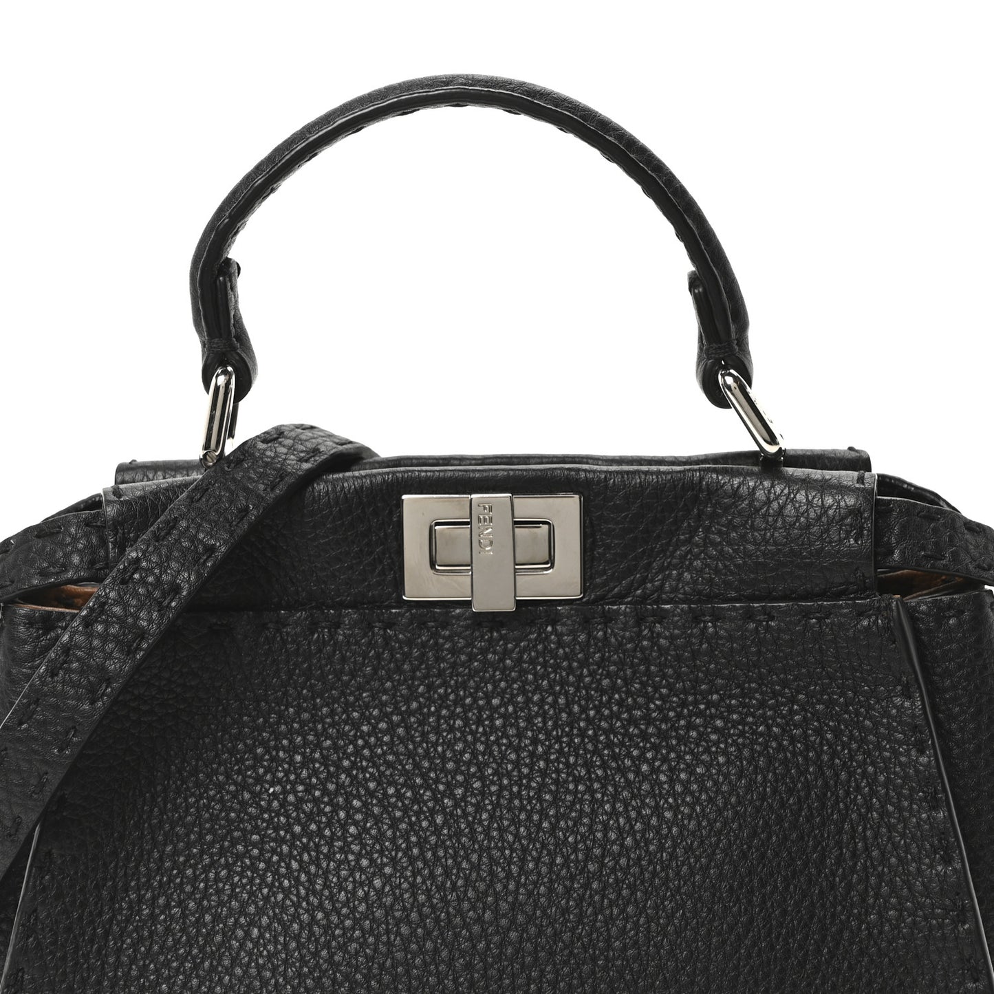 Cuoio Romano Selleria Bi-Color Mini Peekaboo Iconic Satchel Black Mou