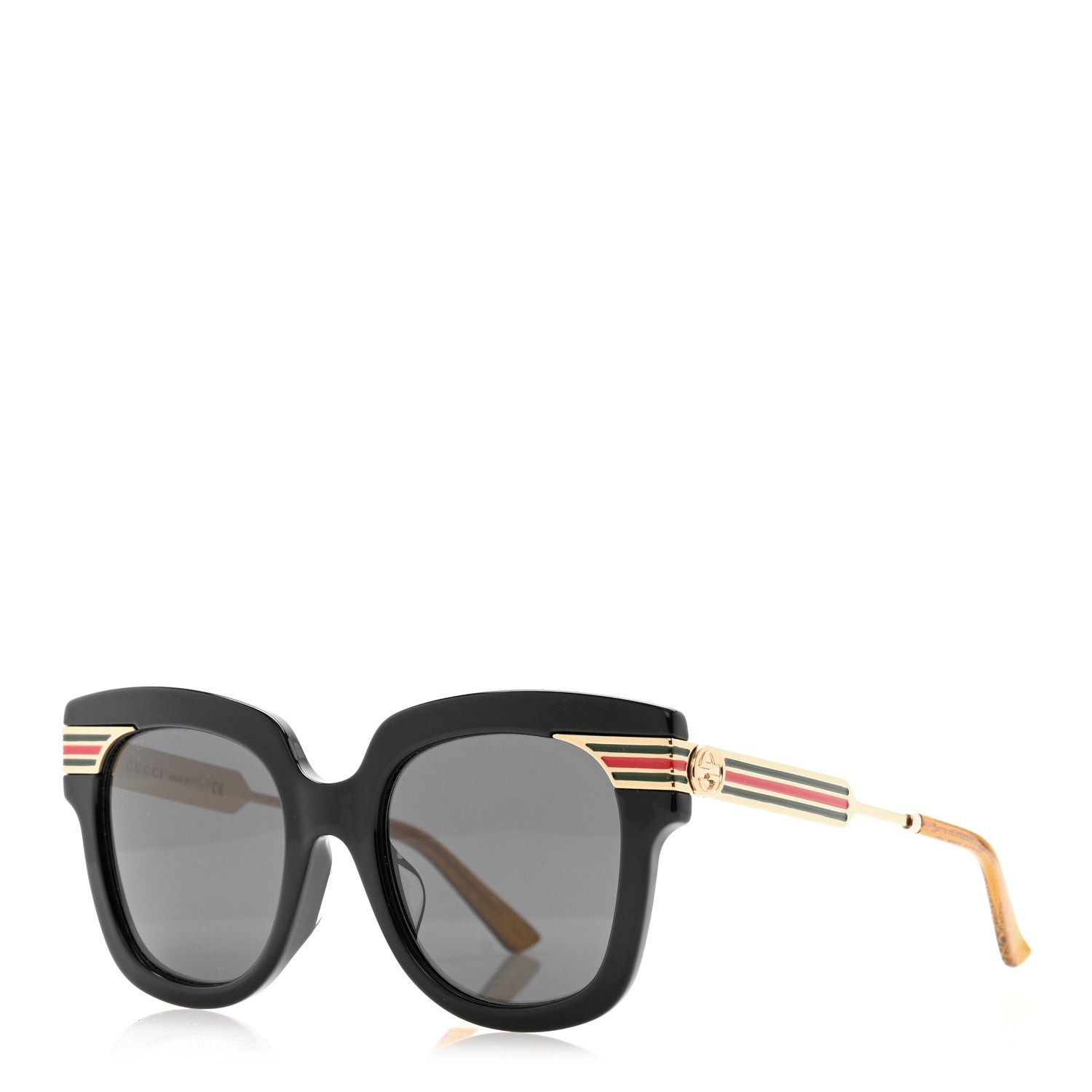 Gucci Acetate Square Frame Web Sunglasses GG0281SA Black 1 of 8