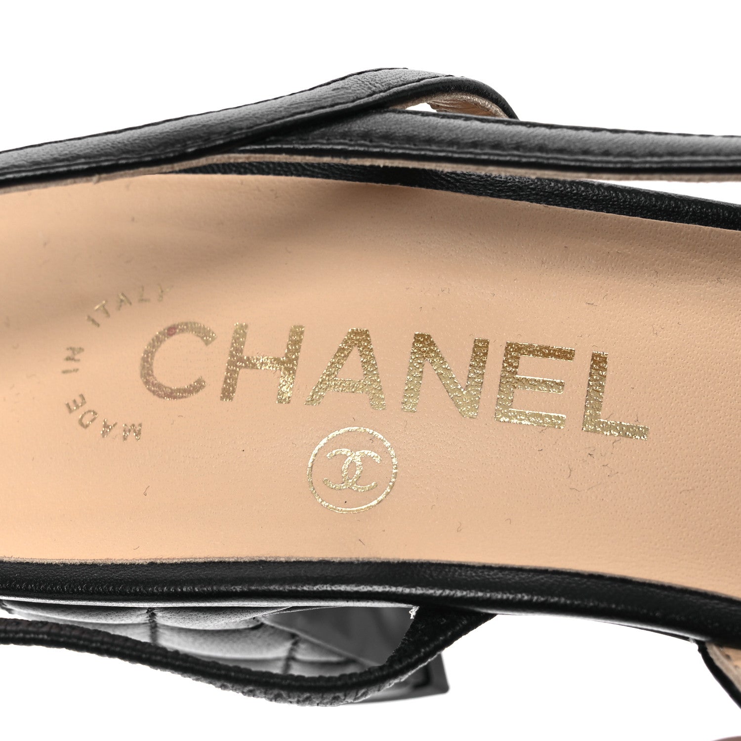 Chanel Lambskin Patent Calfskin Quilted Cap Toe CC Slingback Pumps 39.5 Black 8 of 10