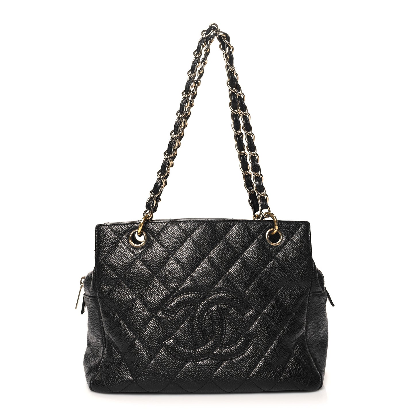 Caviar Quilted Petit Timeless Tote PTT Black