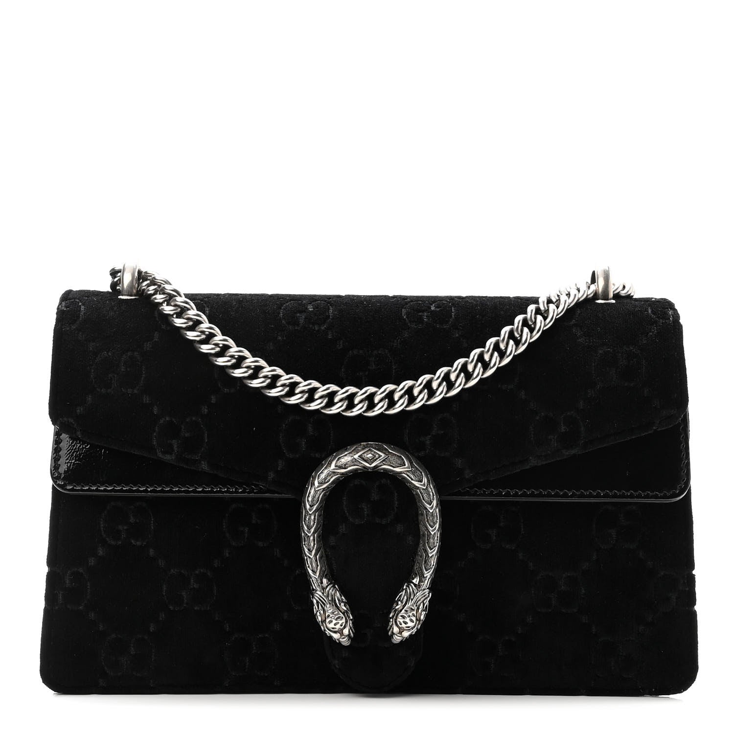 Gucci Velvet GG Monogram Small Dionysus Shoulder Bag Black 1 of 10