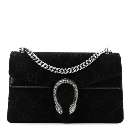 Gucci Velvet GG Monogram Small Dionysus Shoulder Bag Black 1 of 10