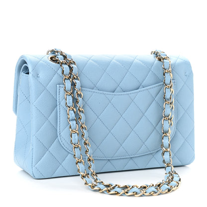 Chanel Caviar Quilted Small Double Flap Light Blue 2 of 10