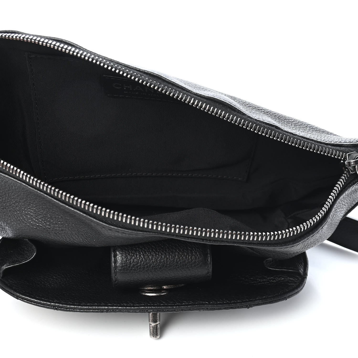 Chanel Grained Calfskin Quilted Casual Rock Waist Bag Fanny Pack Black 4 of 8