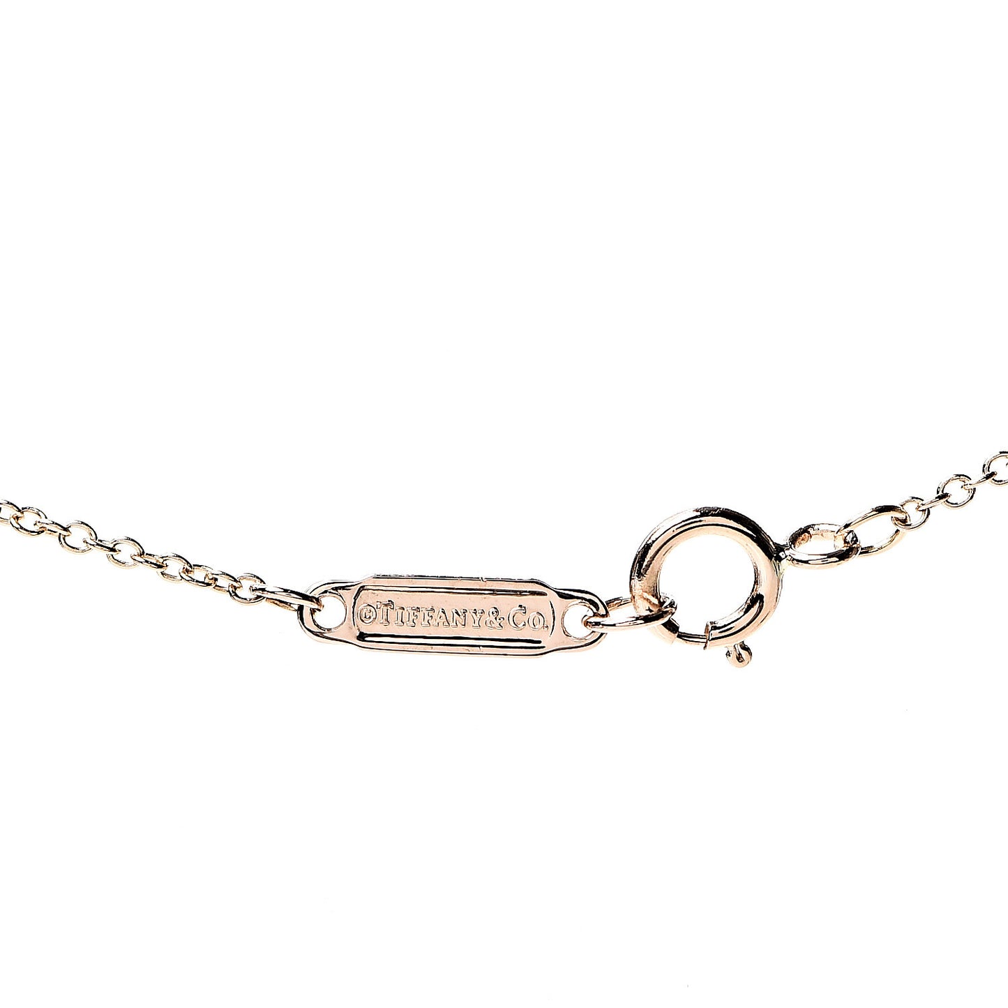18K Rose Gold Diamond Small T Smile Pendant Necklace