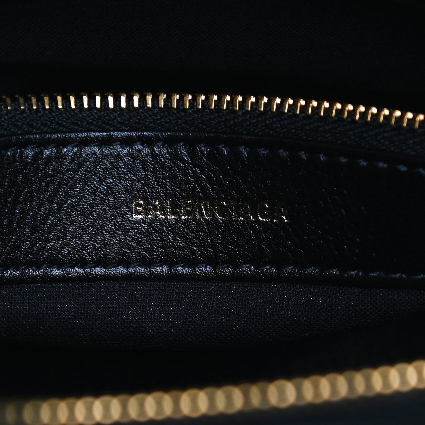 Grained Calfskin Logo S Ville Top Handle Bag Black White