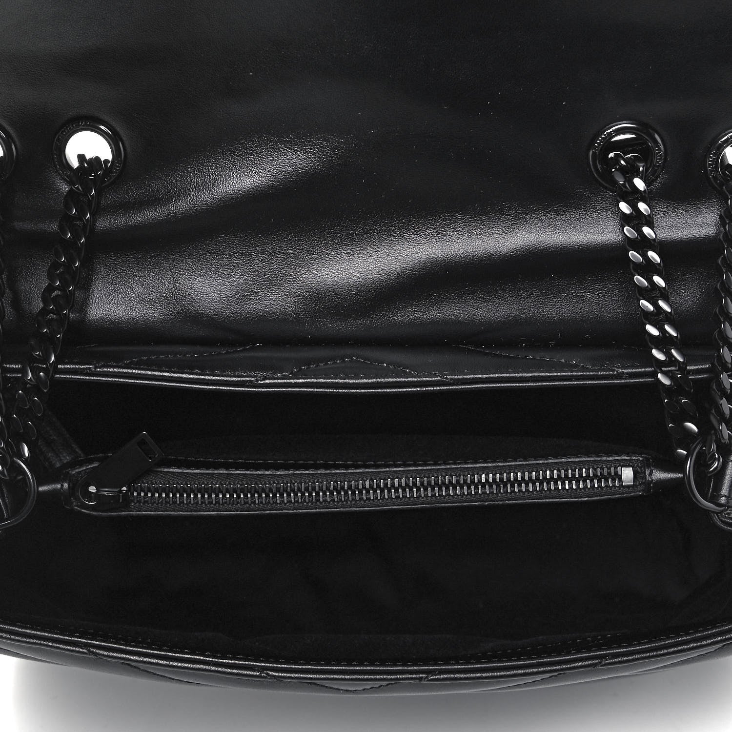 Saint Laurent Calfskin Y Quilted Monogram Medium Loulou Chain Satchel Black 5 of 9