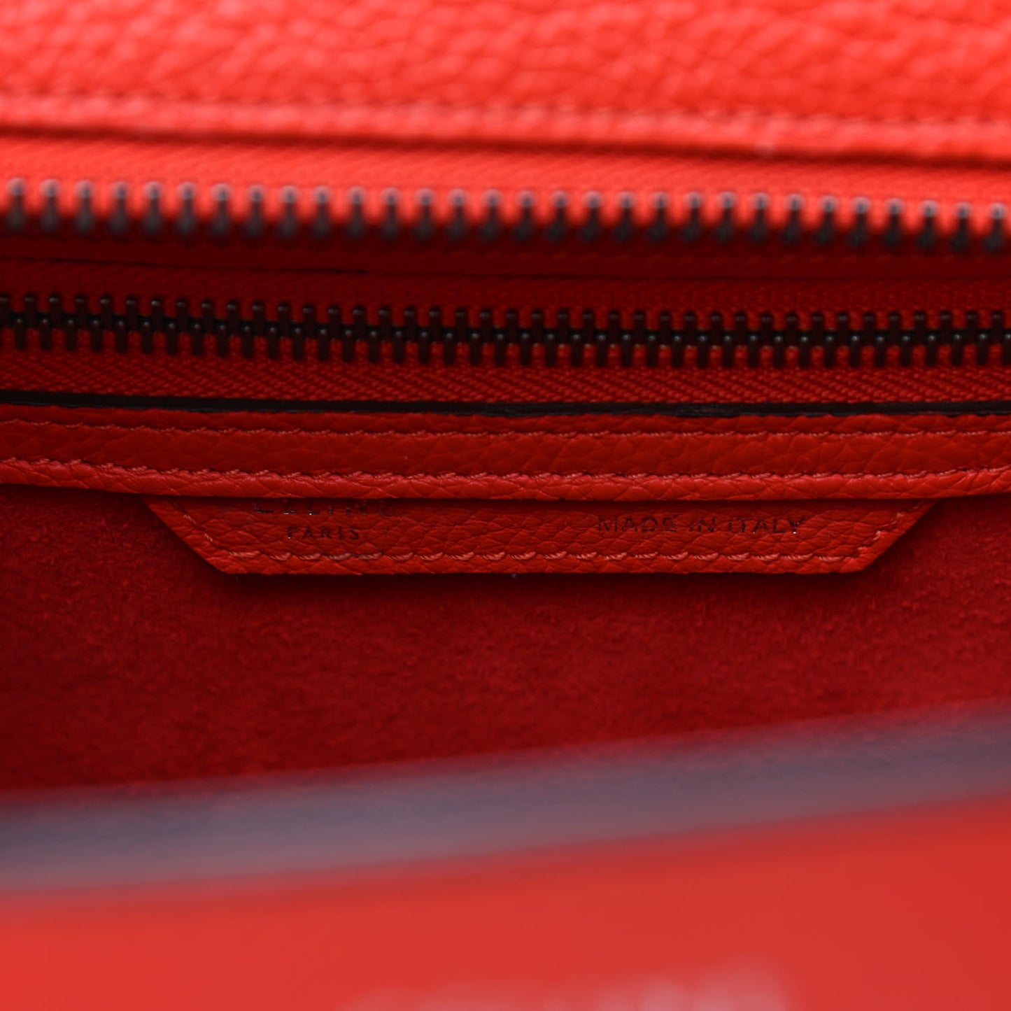 Drummed Calfskin Micro Luggage Vermillion