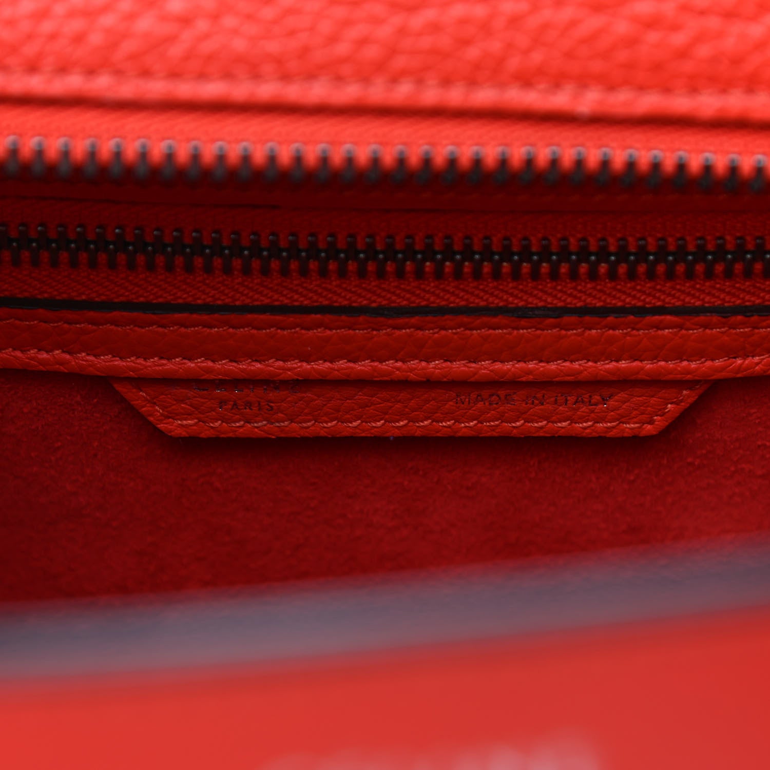 Celine Drummed Calfskin Micro Luggage Vermillion 6 of 12