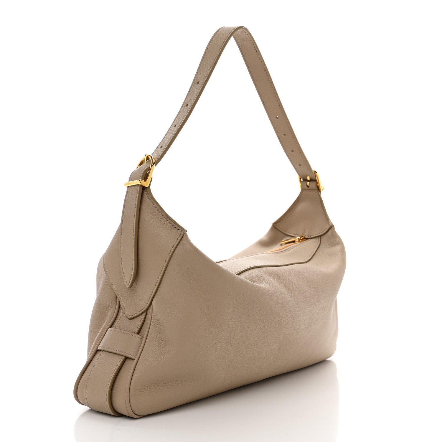 Celine Supple Calfskin Medium Romy Shoulder Bag Safari 3 of 9