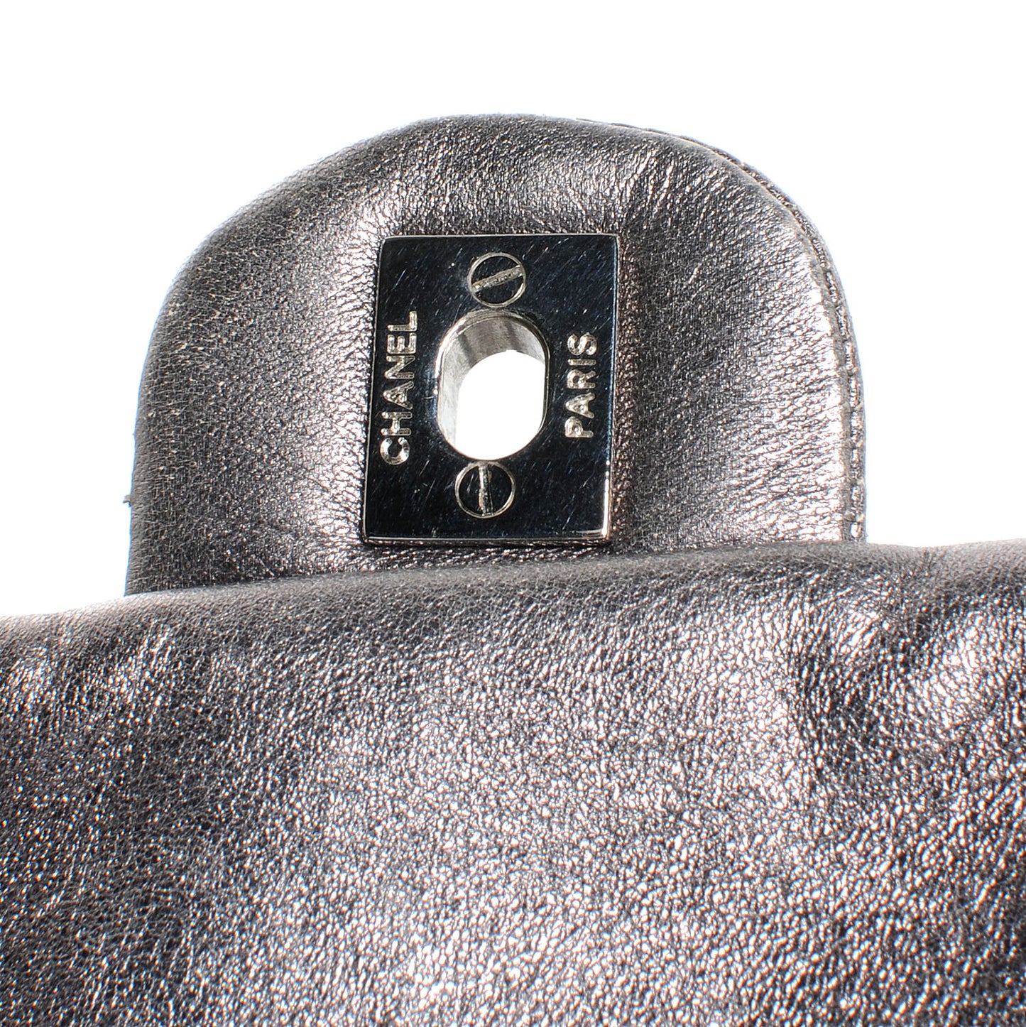 Lambskin Quilted Sharpei Flap Dark Silver