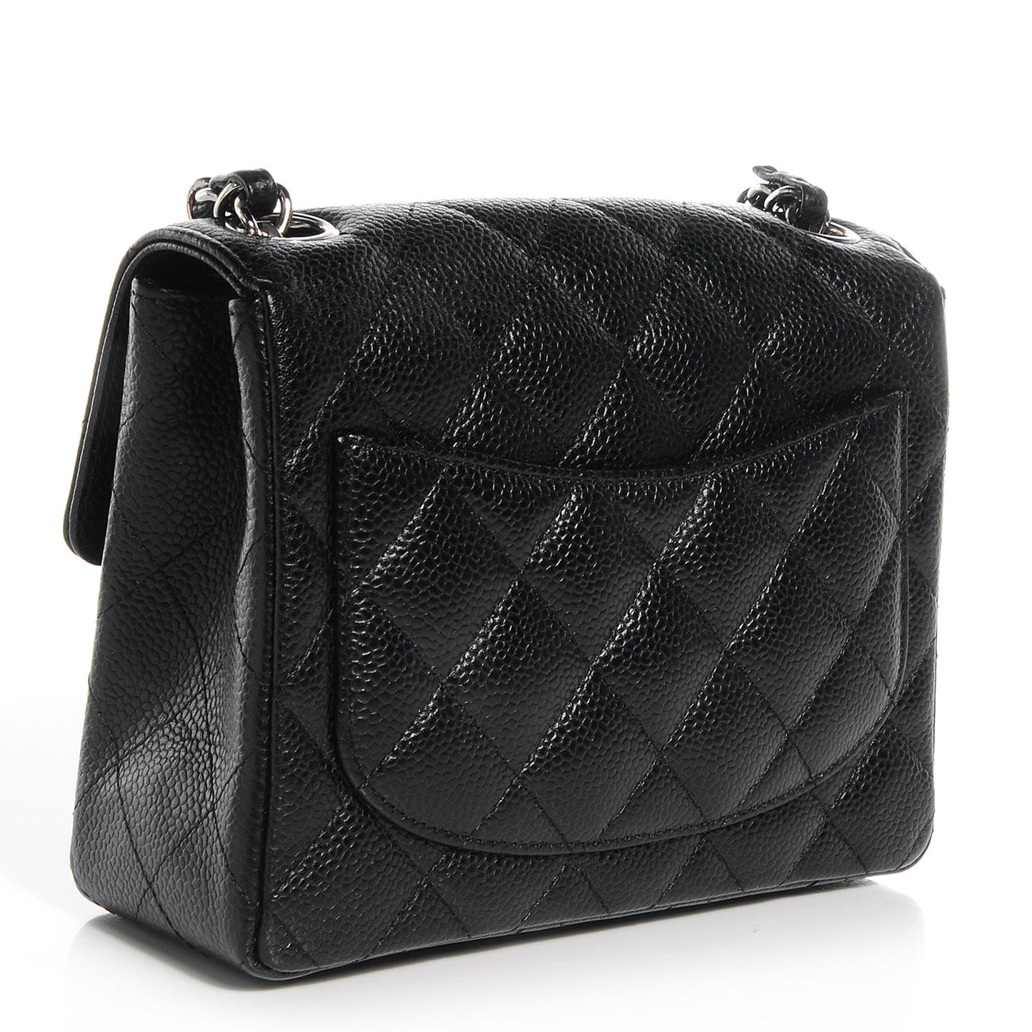 Caviar Quilted Mini Square Flap Bag Black