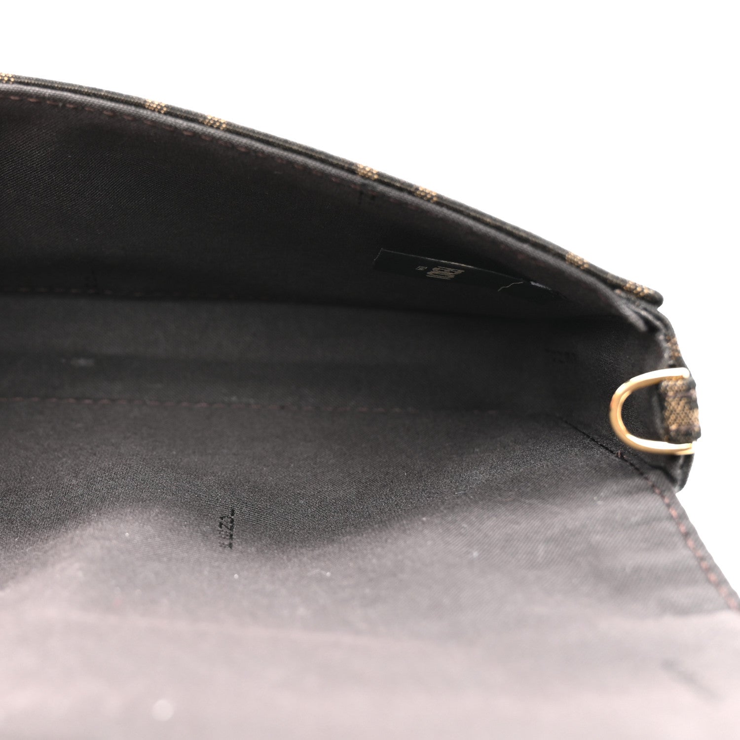 Fendi Fabric Jacquard Vitello Grace FF 1974 Fendigraphy Wallet On Chain Tobacco Moro Ebano 6 of 12