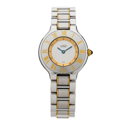 Cartier Stainless Steel 18K Yellow Gold 28mm Must de 21 Quartz Watch 1 of 4