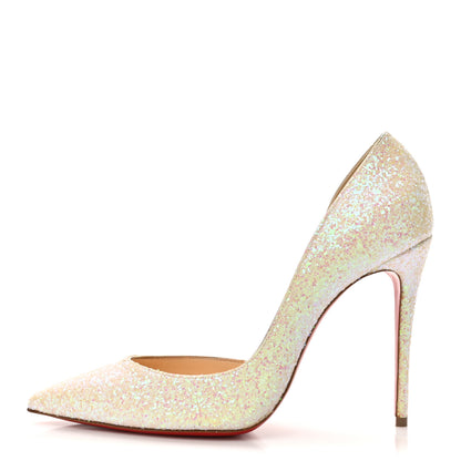 Christian Louboutin Glitter Iriza 100 Pumps 38.5 White 1 of 8