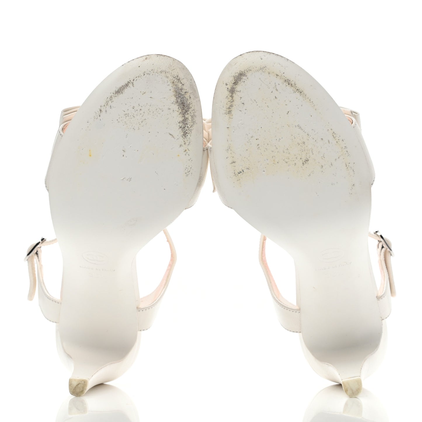 Lambskin Bow Sandals 36.5 White