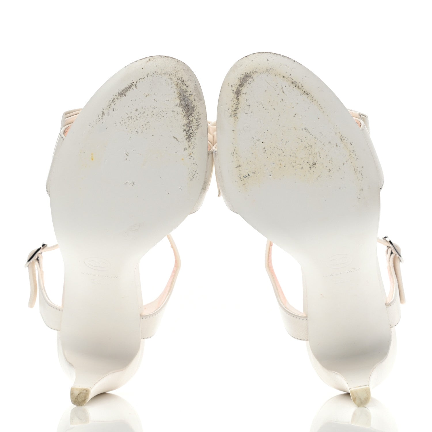 Chanel Lambskin Bow Sandals 36.5 White 5 of 16