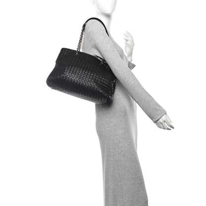Bottega Veneta Nappa Intrecciato Medium Classic Chain Strap Tote Black 2 of 10