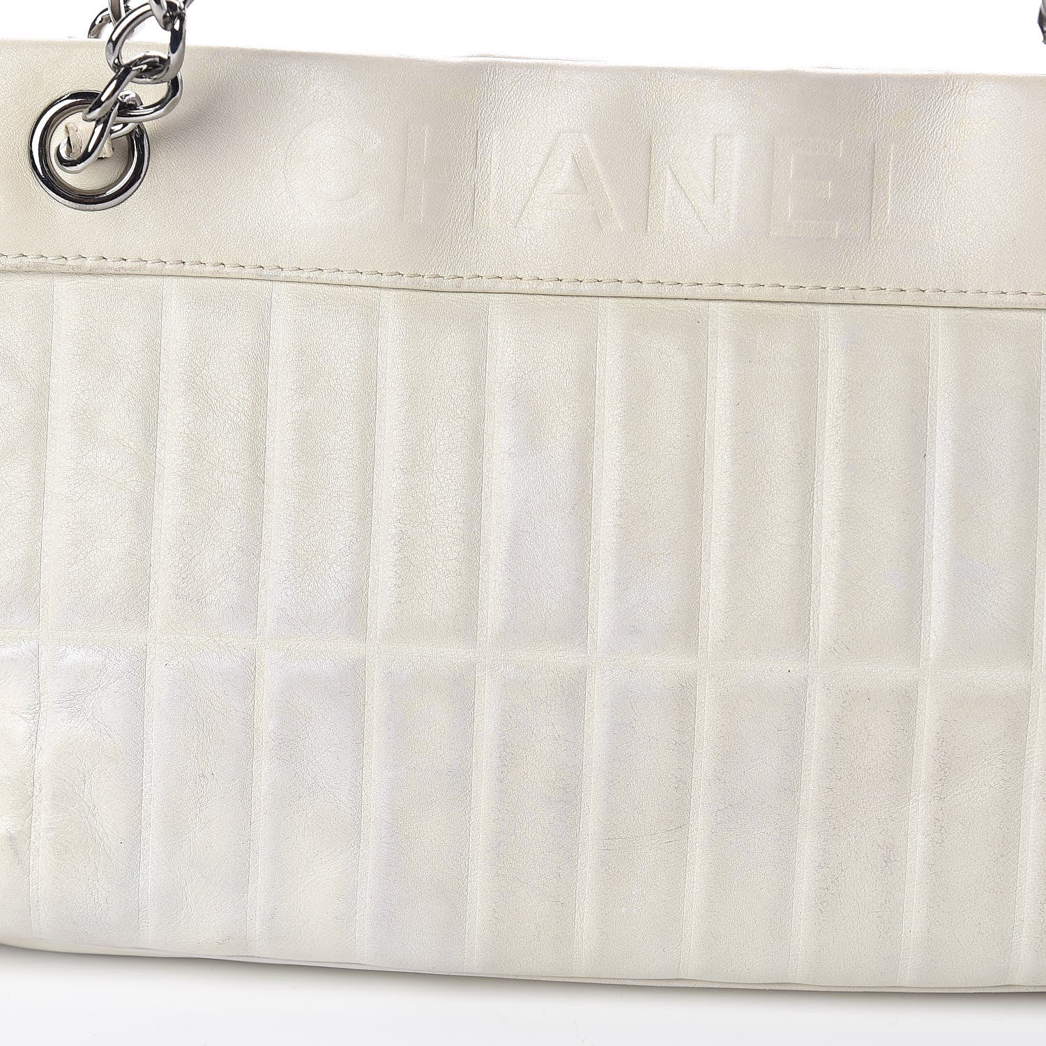Chanel Lambskin Vertical Quilted Lax East West Shoulder Bag Ivory 13 of 17