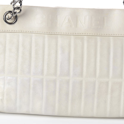 Chanel Lambskin Vertical Quilted Lax East West Shoulder Bag Ivory 13 of 17