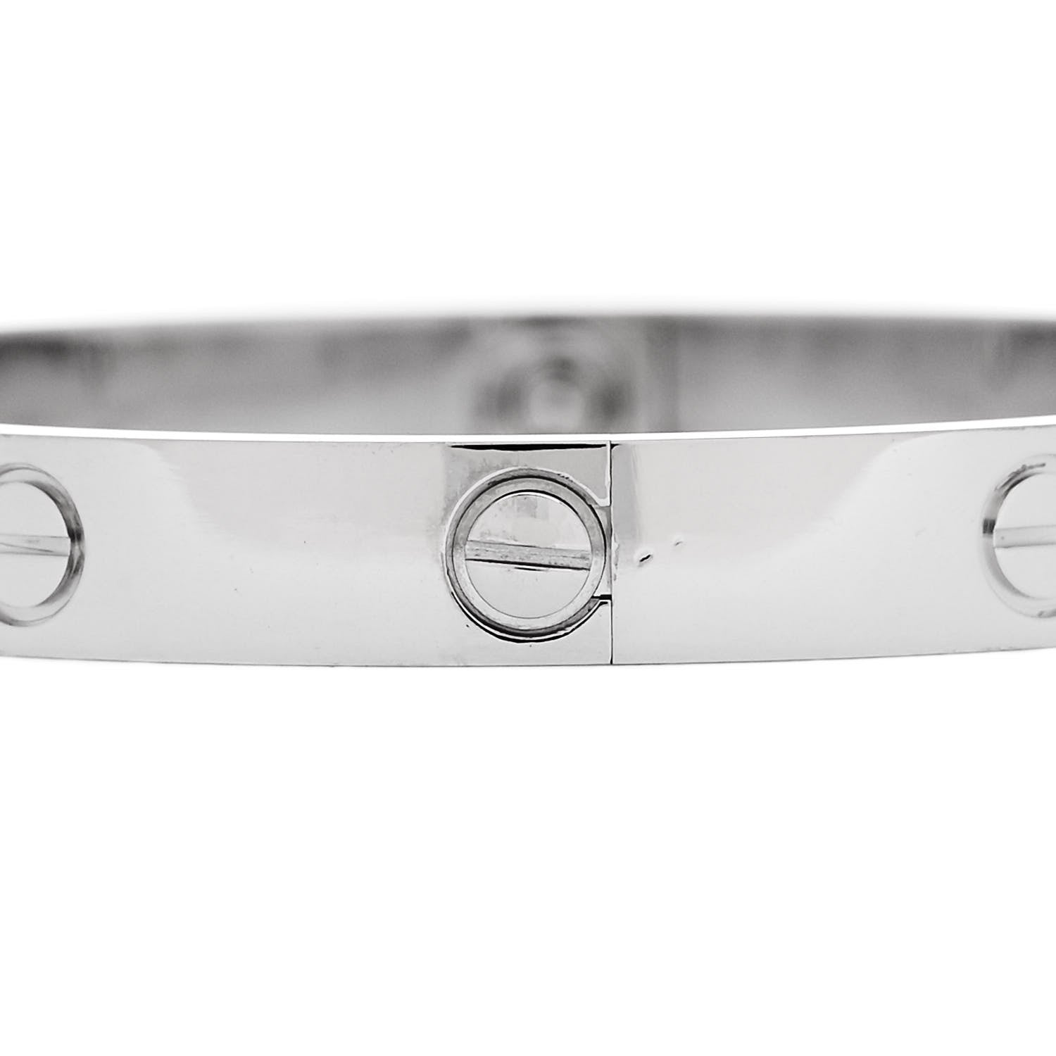 Cartier 18K White Gold 4 Diamond Love Bracelet 17 7 of 7